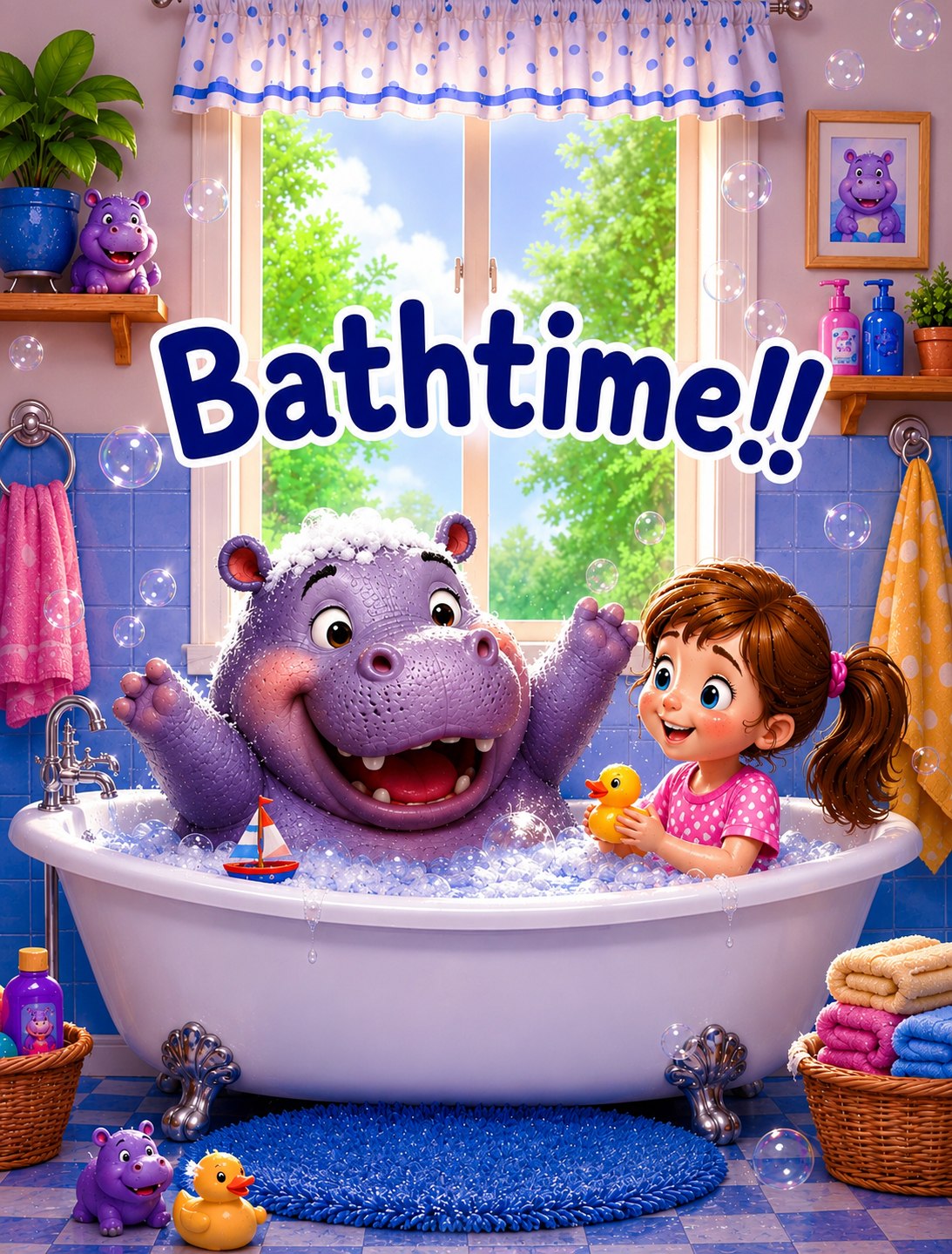 Zambro enjoys bath time.